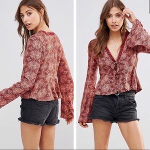 Free People Time of Your Life Boho Festival Top